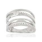 Bague argent 925 multi-anneaux zirconias - vue 1