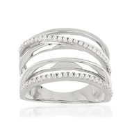 Bague argent 925 multi-anneaux zirconias