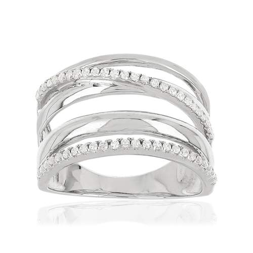 Bague argent 925 multi-anneaux zirconias