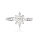 Bague argent 925 fleur zirconias - vue 3