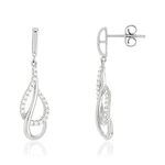 Boucles d'oreilles argent 925 pendants gouttes zirconias - vue 1