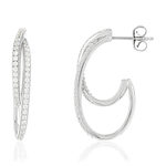 Boucles d'oreilles argent 925 zirconias - vue 1