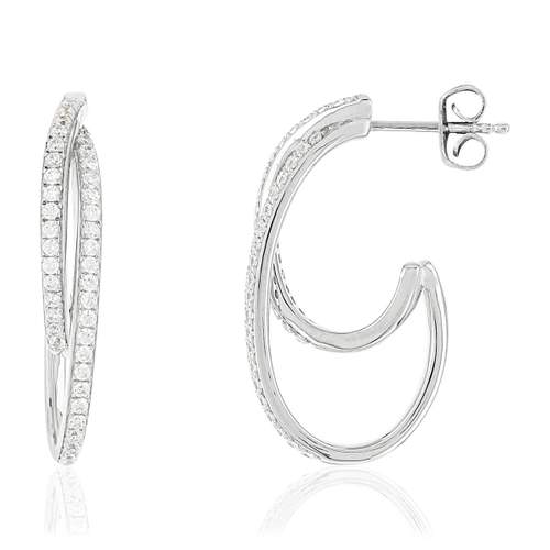 Boucles d'oreilles argent 925 zirconias