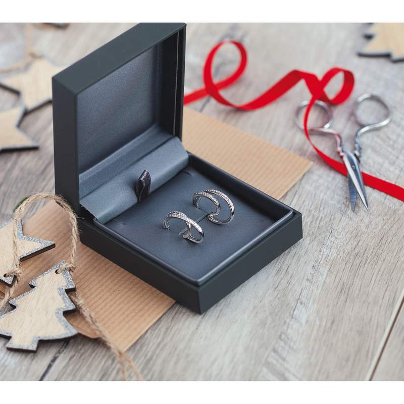 Boucles d'oreilles argent 925 zirconias - vue D3