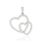 Pendentif argent 925 coeurs entrelacés zirconias - vue 1