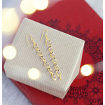 Boucles d'oreilles plaqué or pendants torsadées - vue D3