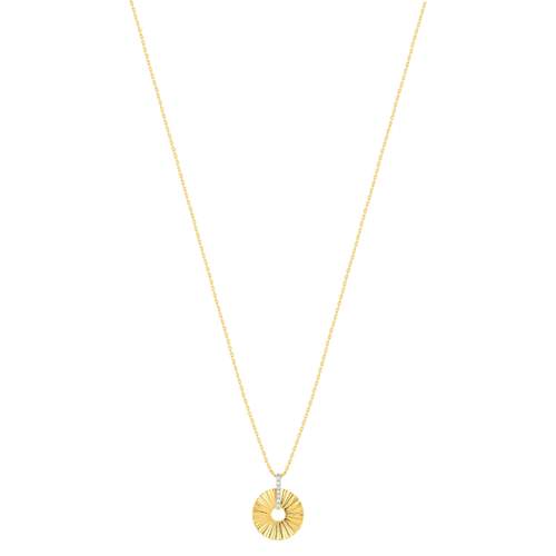 Collier plaqué or zirconias 45 cm