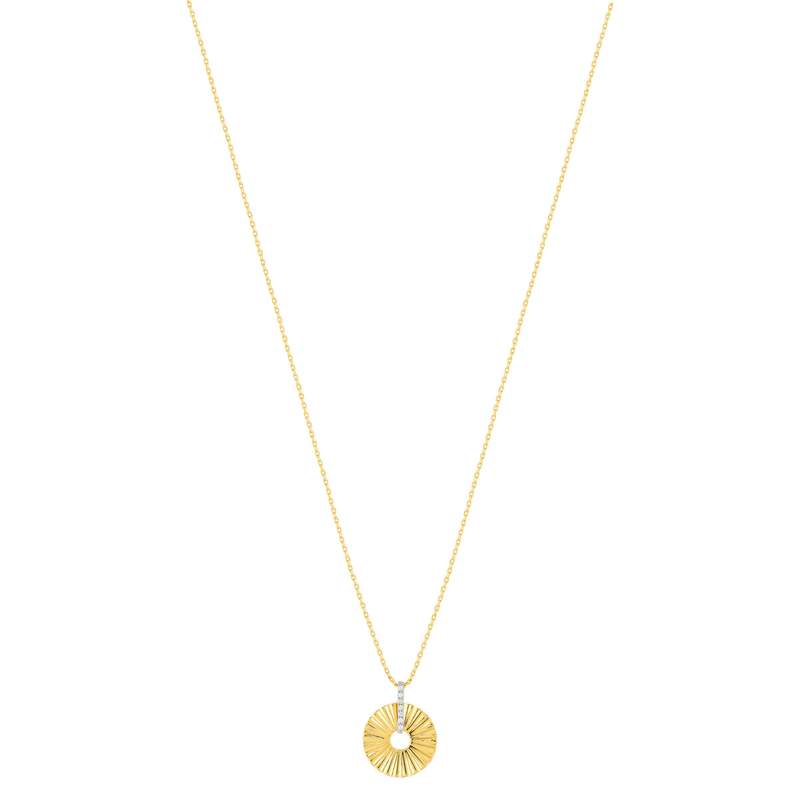 Collier plaqué or zirconias 45 cm - vue 1