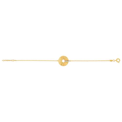 Bracelet souple MATY Plaqué or Zirconias 17 cm