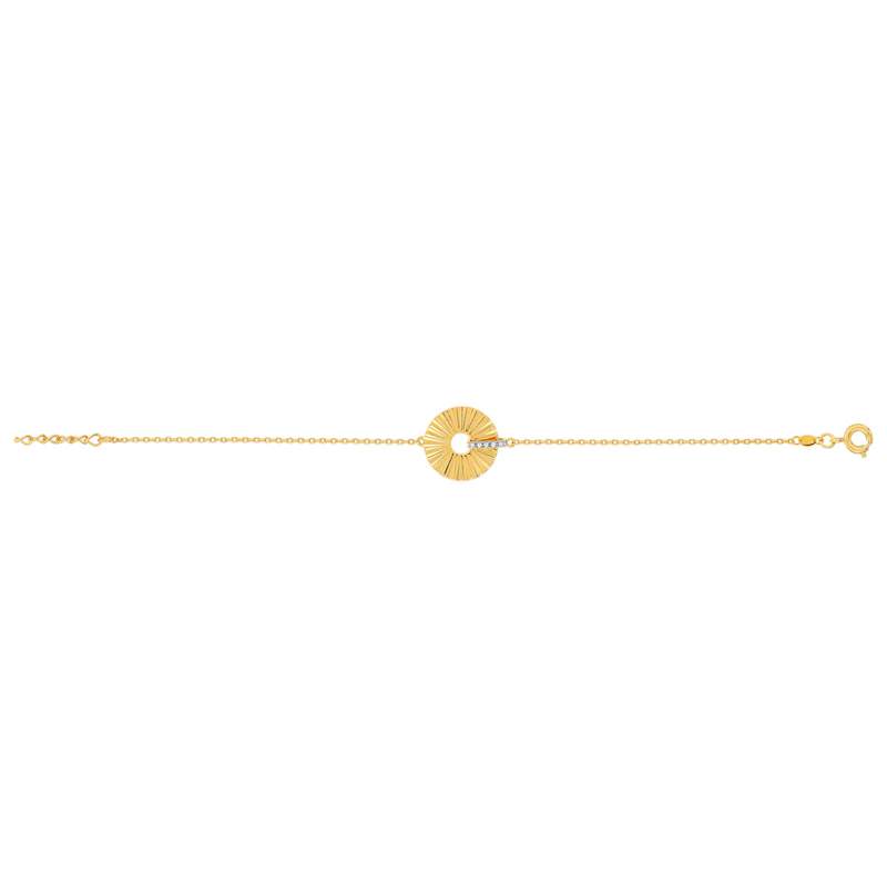 Bracelet souple MATY Plaqué or Zirconias 17 cm - vue 1