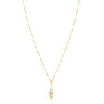 Collier plaqué or entrelacé zirconias 45 cm - vue 1