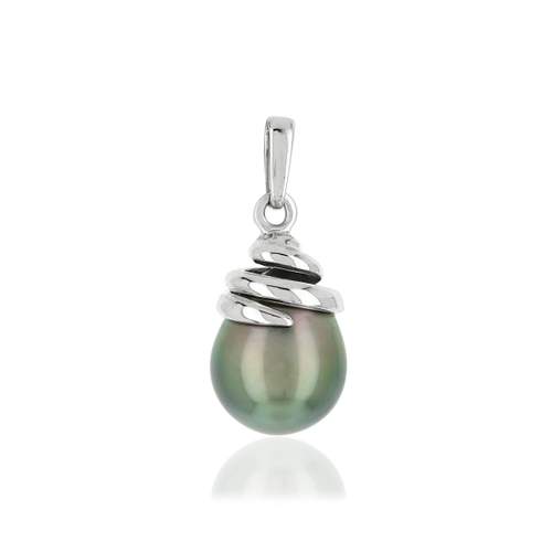 Pendentif or 750 blanc perle de culture de Tahiti