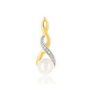 Pendentif MATY Or 375 jaune Perle de culture de chine et Diamants