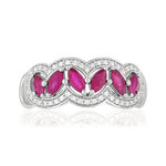 Bague MATY Or 750 blanc Rubis et Diamants - vue 3