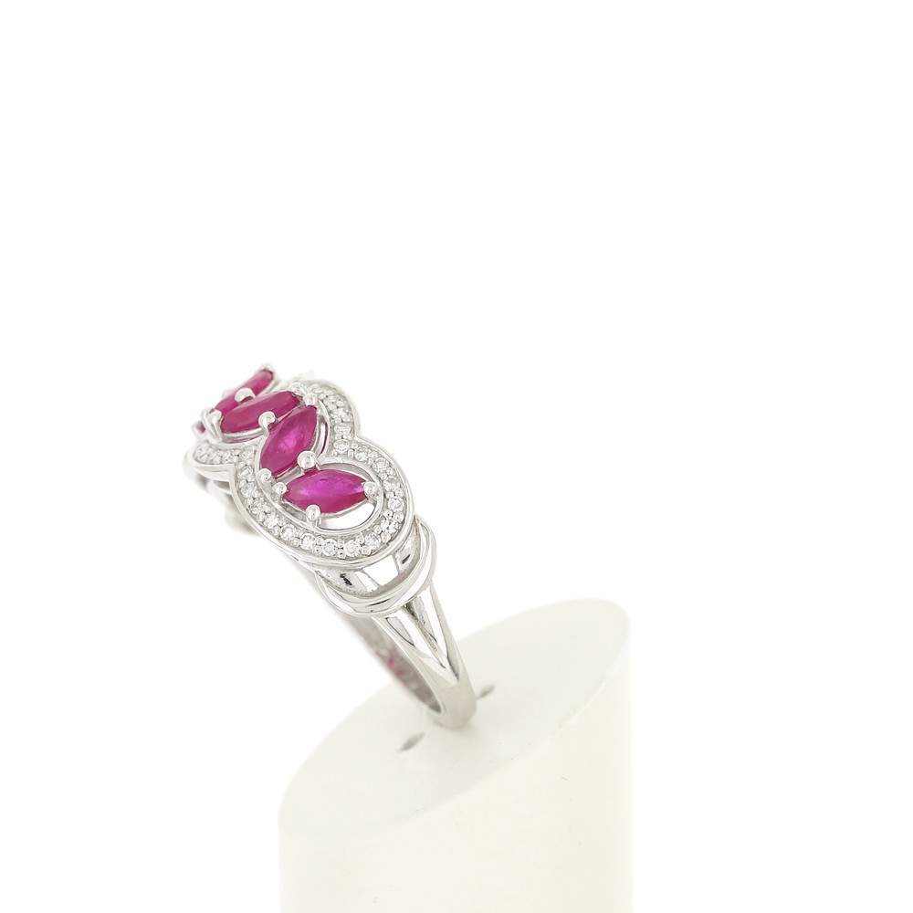Bague MATY Or 750 blanc Rubis et Diamants - vue 5