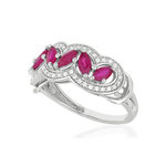 Bague MATY Or 750 blanc Rubis et Diamants - vue D1