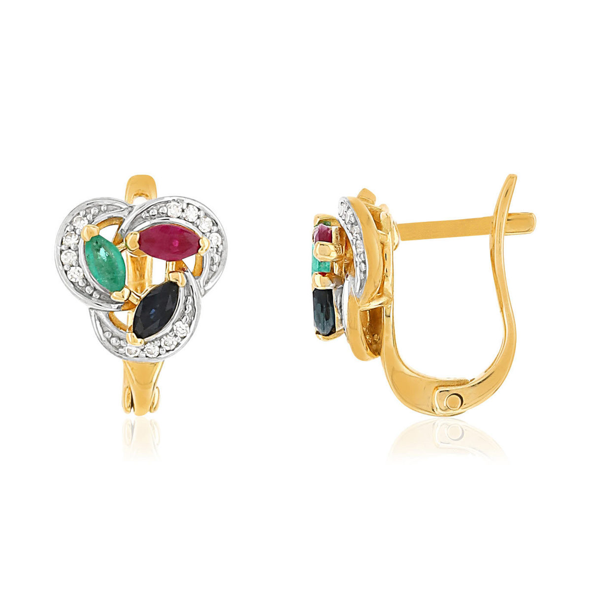 Boucles D'oreilles à Levier Avec Pierre De Naissance - Modèle Floral Vintage En Cuivre Et Zircon - Hauteur 2,2 Cm - Cadeau Pour Femme - 5