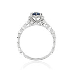 Duo alliance demi-tour solitaire saphir argent 925 - vue 5