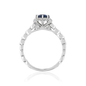 Duo alliance demi-tour solitaire saphir argent 925