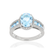 Bague MATY Argent 925 Pierres imitation bleues