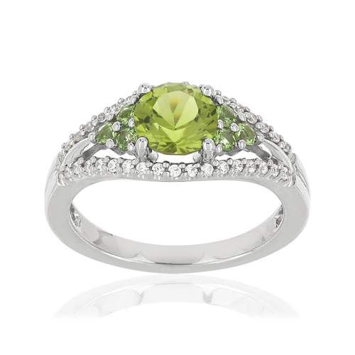 Bague MATY Argent 925 Pierres imit verte zirconia