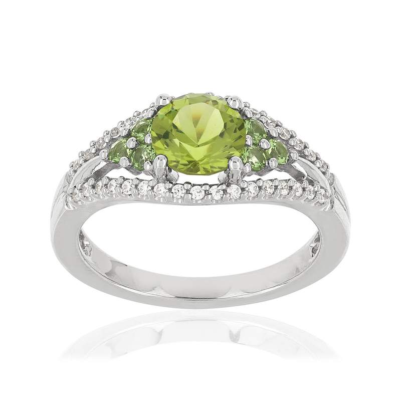 Bague MATY Argent 925 Pierres imit verte zirconia - vue 1