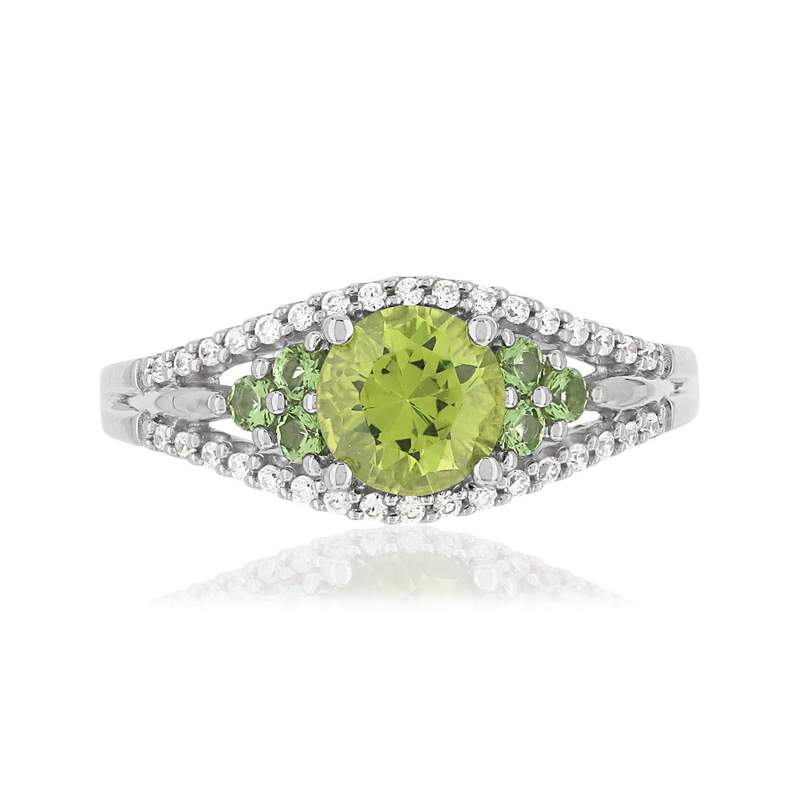 Bague MATY Argent 925 Pierres imit verte zirconia - vue 3