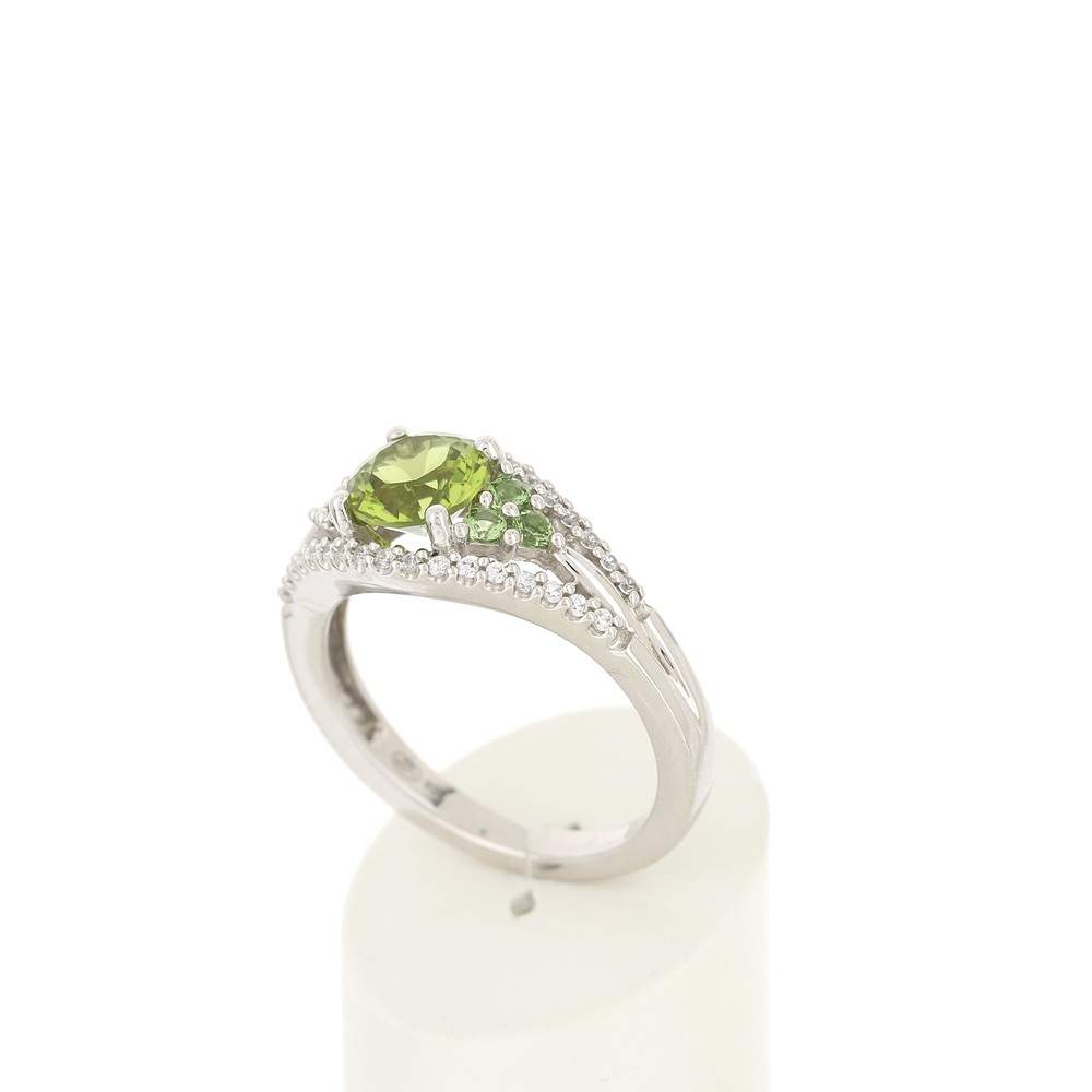 Bague MATY Argent 925 Pierres imit verte zirconia - vue 3