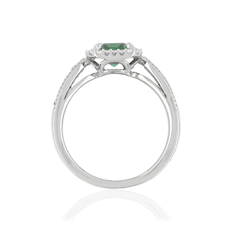 Bague argent 925 zirconias verts carrés et blancs - vue 2