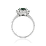 Bague argent 925 zirconias vert ovale et blancs - vue 2