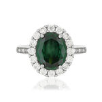 Bague argent 925 zirconias vert ovale et blancs - vue 3