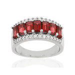 Bague MATY Argent 925 Zirconias rouges - vue 1
