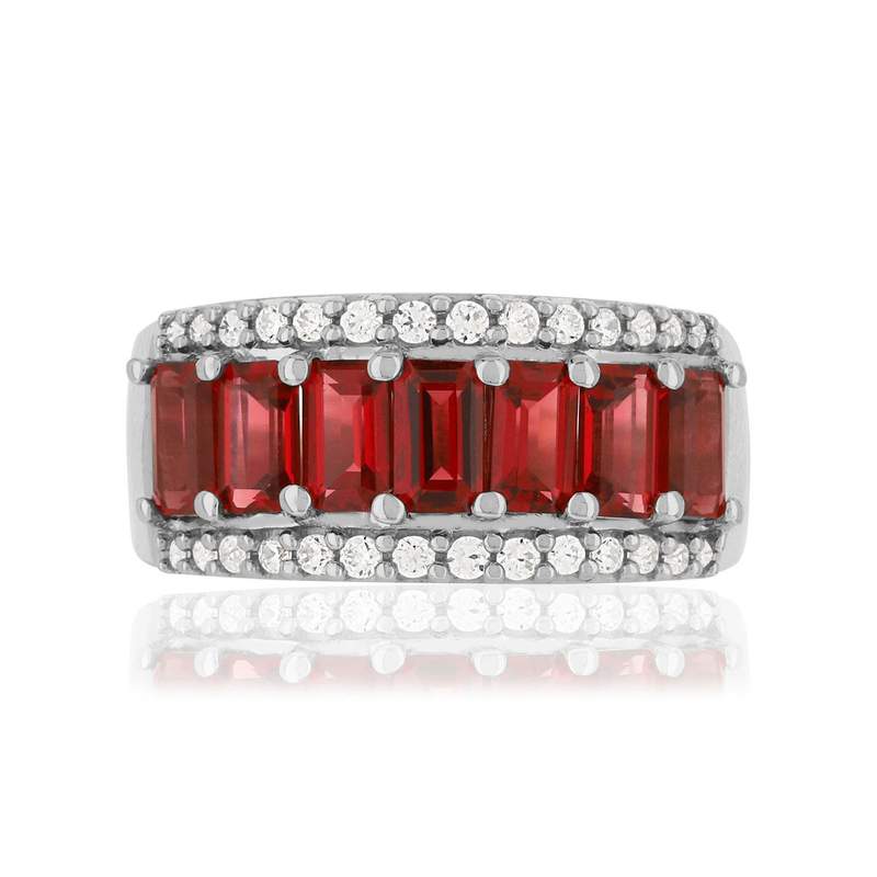 Bague MATY Argent 925 Zirconias rouges - vue 3