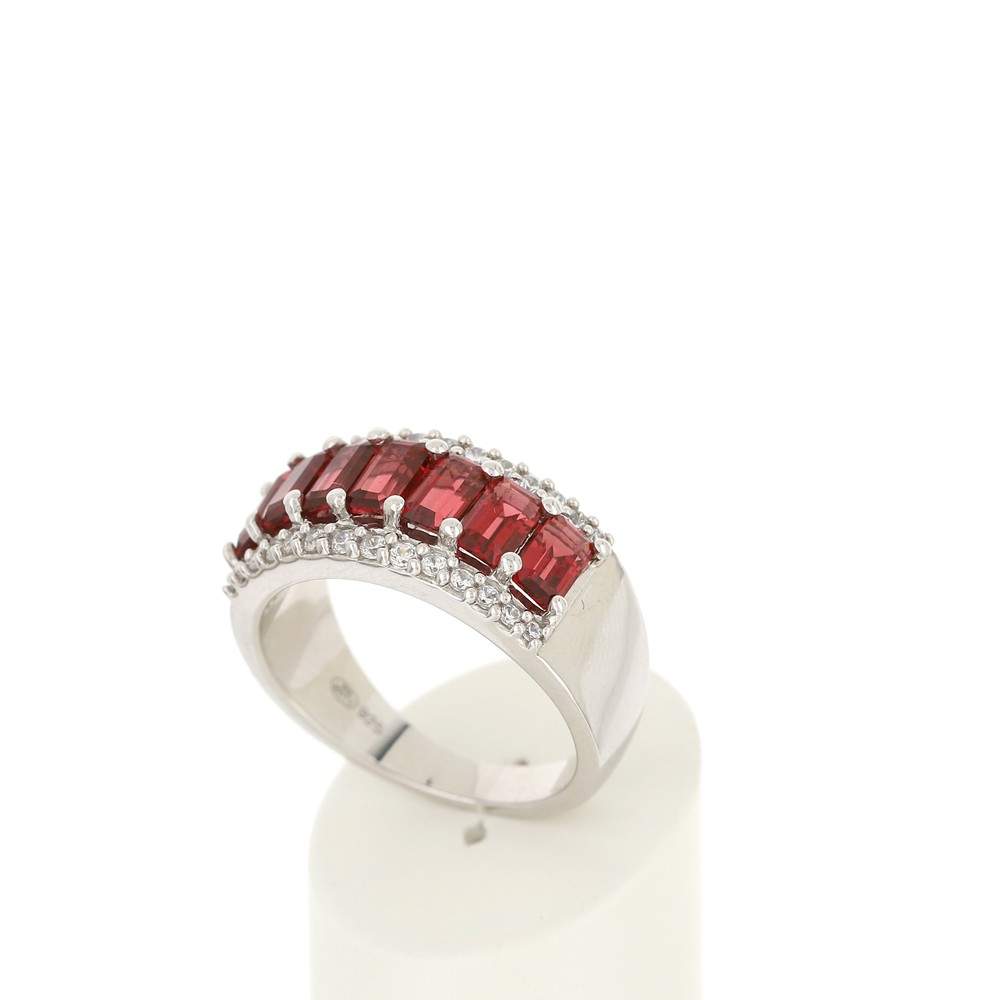 Bague MATY Argent 925 Zirconias rouges - vue 3