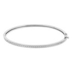 Bracelet jonc argent 925 zirconias - vue 1