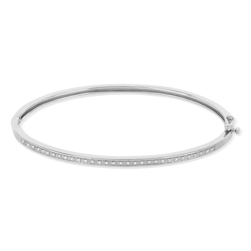 Bracelet jonc argent 925 zirconias - vue 1