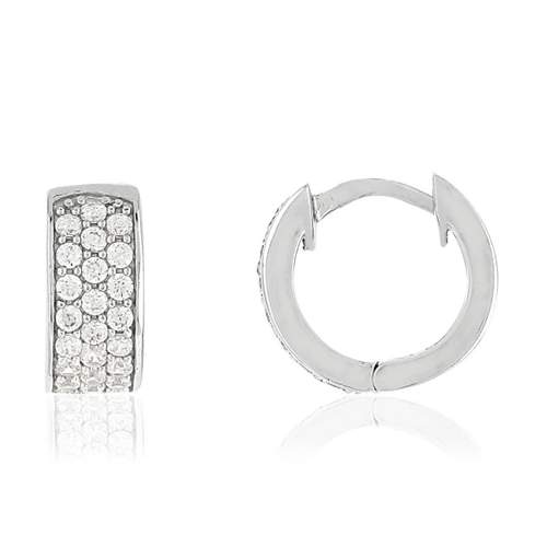 Créoles argent 925 zirconias 13 mm