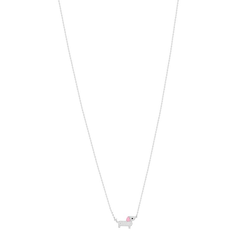 Collier Argent 925 Zirconias 45 cm chien - vue 1