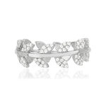 Bague argent 925 feuilles zirconias - vue 3