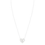 Collier argent 925 coeur feuillage zirconias 45 cm - vue 3