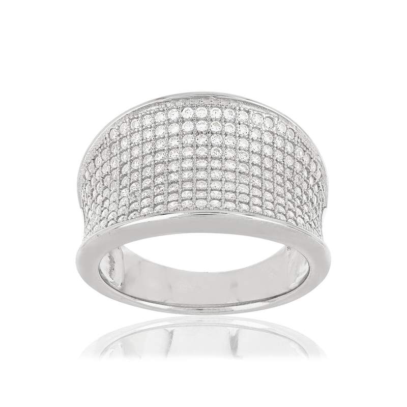 Bague argent 925 zirconias - vue 1