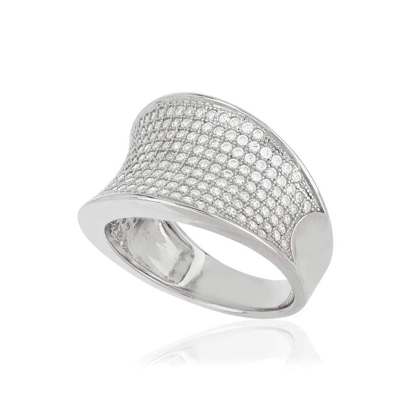 Bague argent 925 zirconias - vue D1