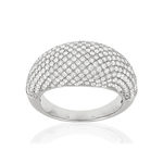 Bague argent 925 bombée zirconias - vue 1