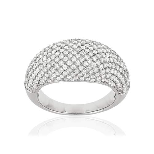 Bague argent 925 bombée zirconias
