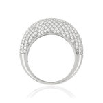 Bague argent 925 bombée zirconias - vue 2
