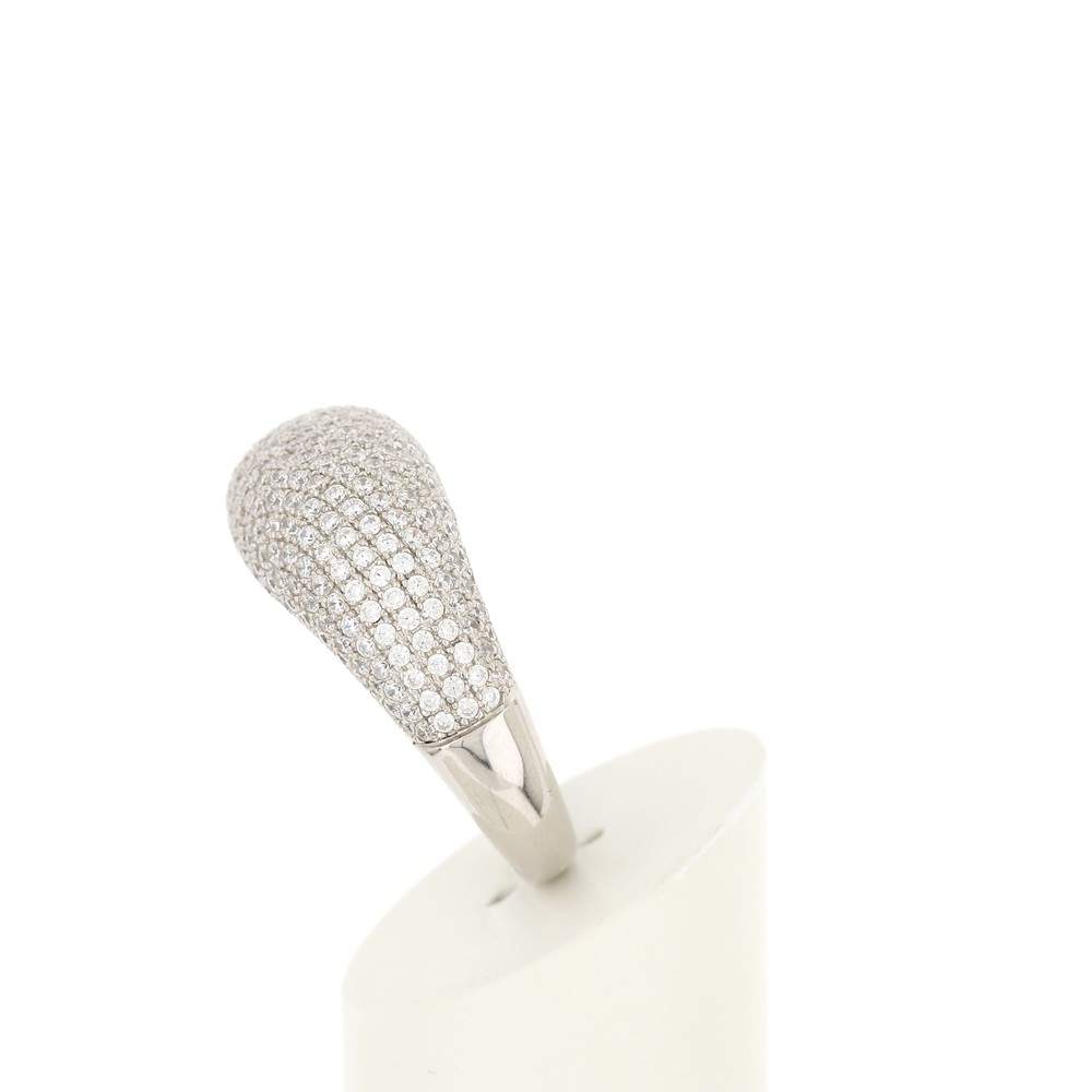 Bague argent 925 bombée zirconias - vue 5