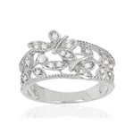 Bague argent 925 papillons et feuilles zicornias - vue 1