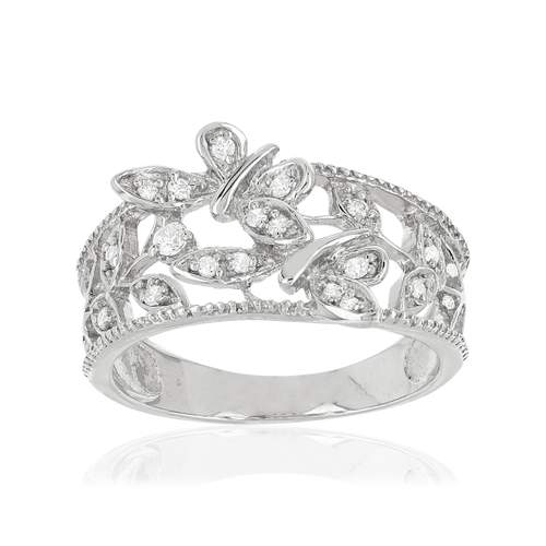 Bague argent 925 papillons et feuilles zicornias