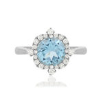 Bague argent 925 topaze bleue traitée et zirconias - vue 3