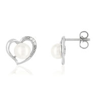 Boucles d'oreilles MATY Argent 925 Perles de culture de chine et Zirconias